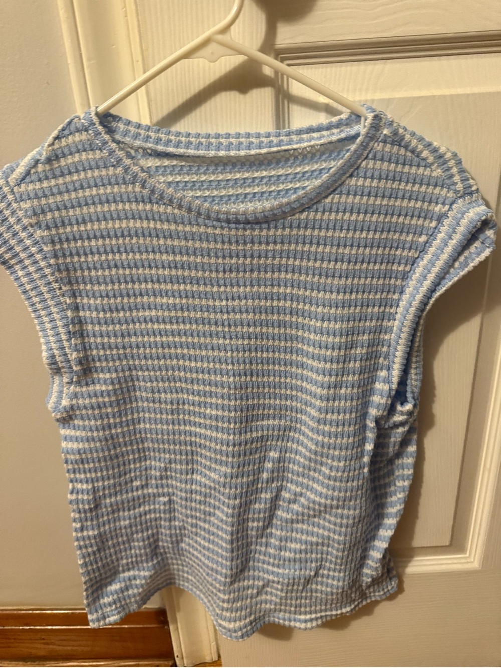 SHEIN Blue & White Striped Knit Tank
